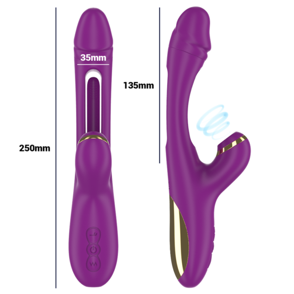 INTENSE - ATENEO VIBRADOR MULTIFUNCIÓN RECARGABLE 7 VIBRACIONES CON LENGUA OSCILANTE Y SUCCIONADOR MORADO - Imagen 5