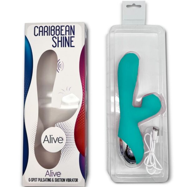 ALIVE - CARIBBEAN SHINE VIBRADOR  SUCCIONADOR AZUL - Imagen 4