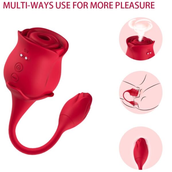 ARMONY - ROSA SUCCIONADOR DE CLITORIS  VIBRADOR 10 MODOS ROJO - Imagen 5