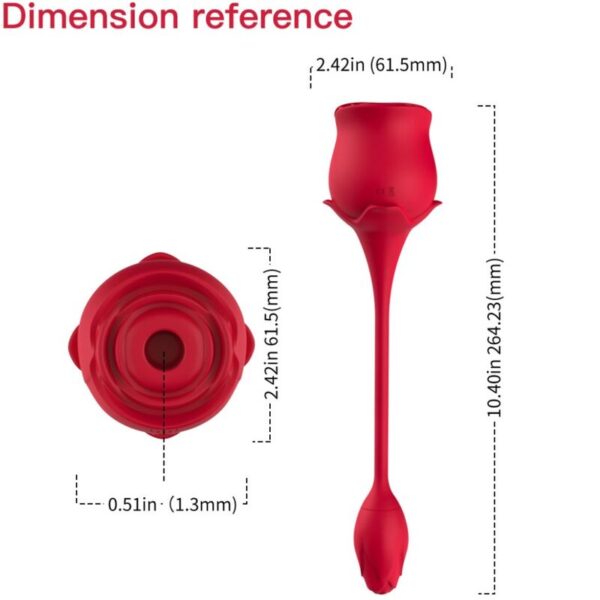 ARMONY - ROSA SUCCIONADOR DE CLITORIS  VIBRADOR 10 MODOS ROJO - Imagen 4