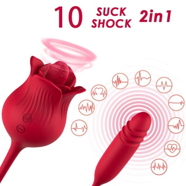 ARMONY - ROSELIP ESTIMULADOR CLITORIS CON LENGUA 10 MODOS  VIBRADOR ROJO - Imagen 2